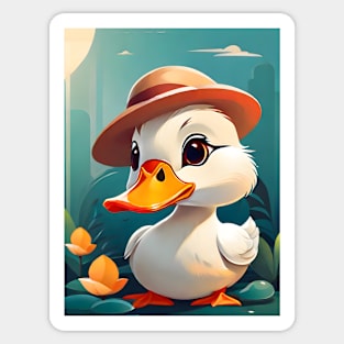 Cute Dapper Duckling in Nature Sticker